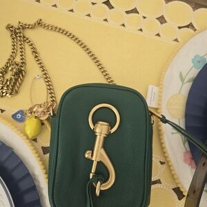 Rebecca Minkoff Green Crossbody Bag with Gold Accents